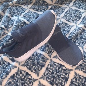 Blue Adidas slip on cloud foam
